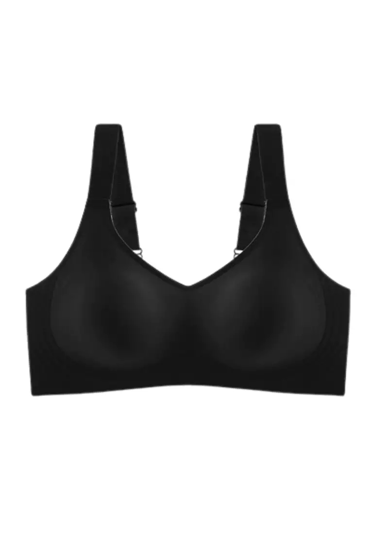 Premium Melinda Seamless Wireless Padded Support Bra in Black