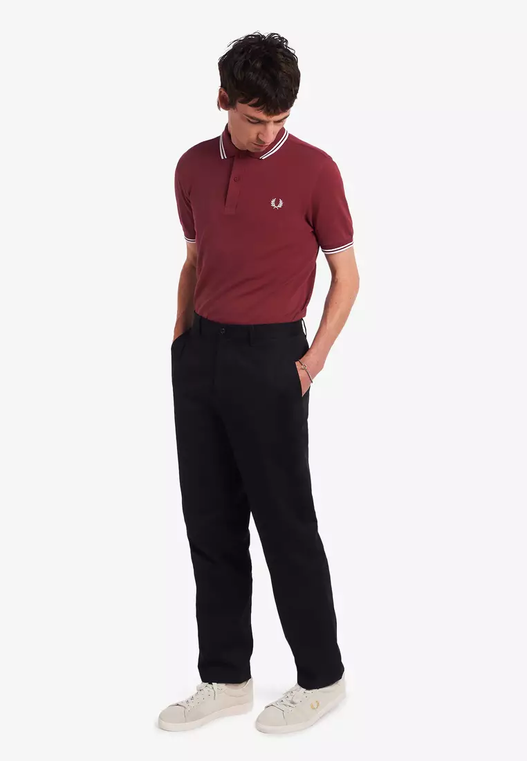 Fred Perry M3600 Twin Tipped Fred Perry Shirt (Port Red)