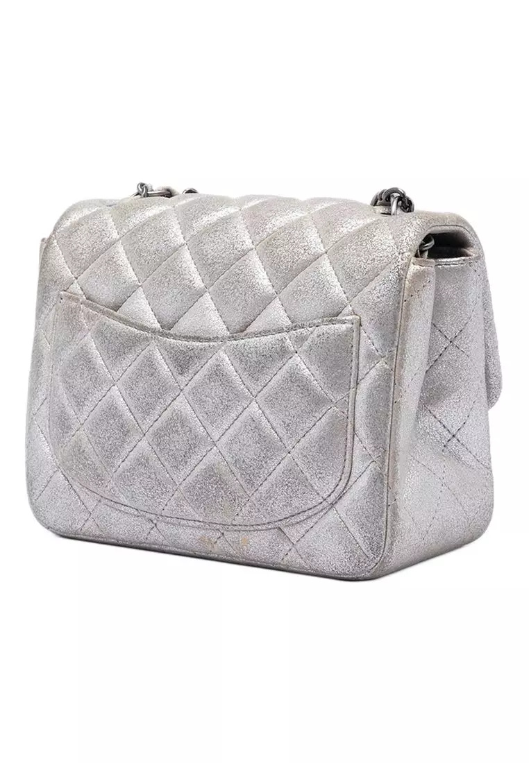 Pre-Loved Chanel Mini Square Classic Metallic Lambskin Single Flap