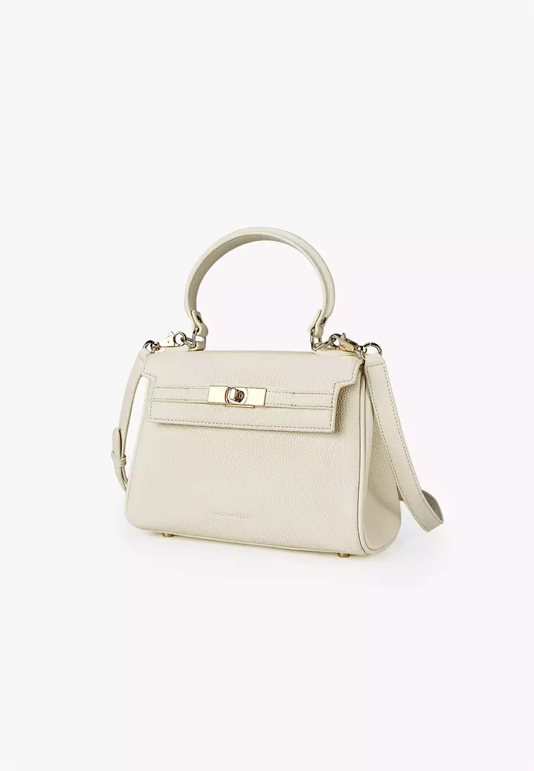 Victoria S 女士時尚休閒手提包 小號女士皮包/單肩包/斜背包/吊帶包 - 白色
