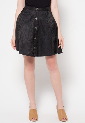 Button Black Skirt