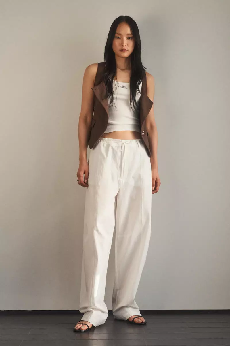 Mesh-trimmed vest top