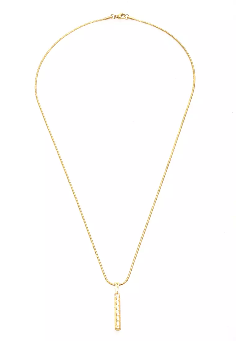 Ainsley Aksesoris Fashion Kalung Pria Wanita Necklace Liontin Balok Anti Karat Material Titanium ORIGINAL - Gold