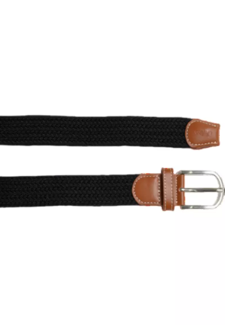 Fabric belt for Men and Women - Elastic belt - Woven stretchable belt plus size -Canvas Belt for men and women in Black color -Oxhide Black BCN