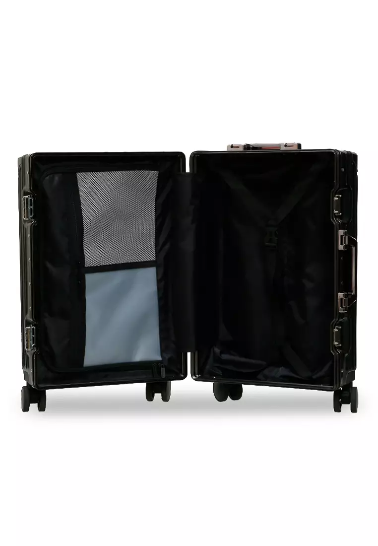 Carlton Koper Alumunium Frame Size 20 Inch Suitcase Unisex TSA Lock Material Polycarbonate ORIGINAL - Black