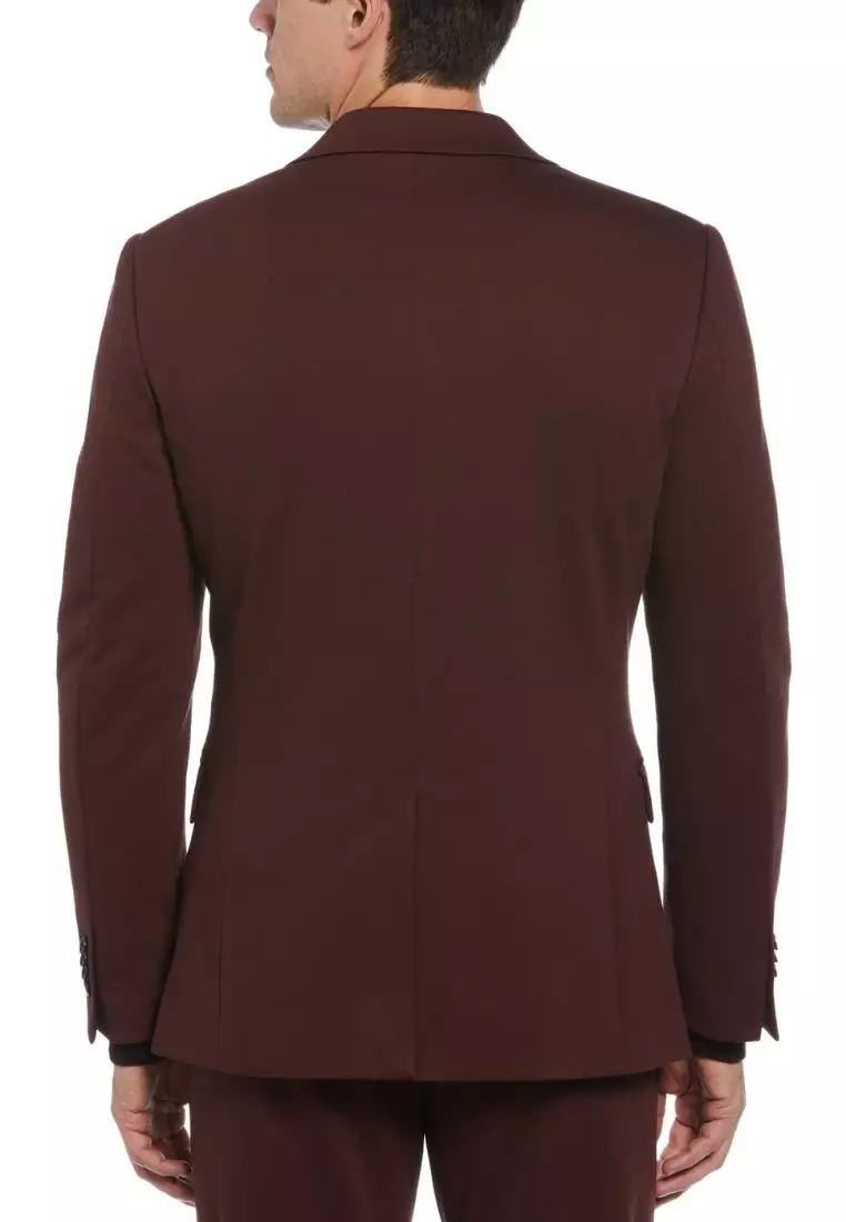 Textured Knit Solid Suit Jacket