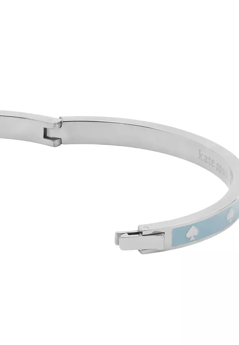 Spot the Spade Enamel Hinged Bangle Bracelet - Crisp Sky KJ727