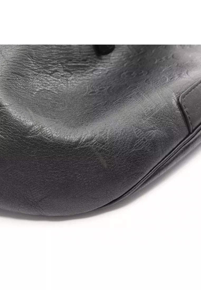 Pre-Loved Louis Vuitton Discovery bum bag PM monogram shadow body bag waist bag leather black