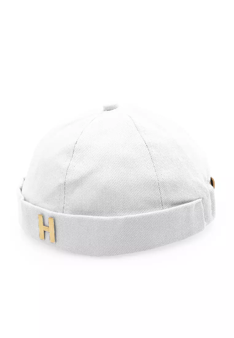 Kai Topi Peci Miki Hat Polos Pria Wanita Uniqe Design Material Cotton ORIGINAL - White