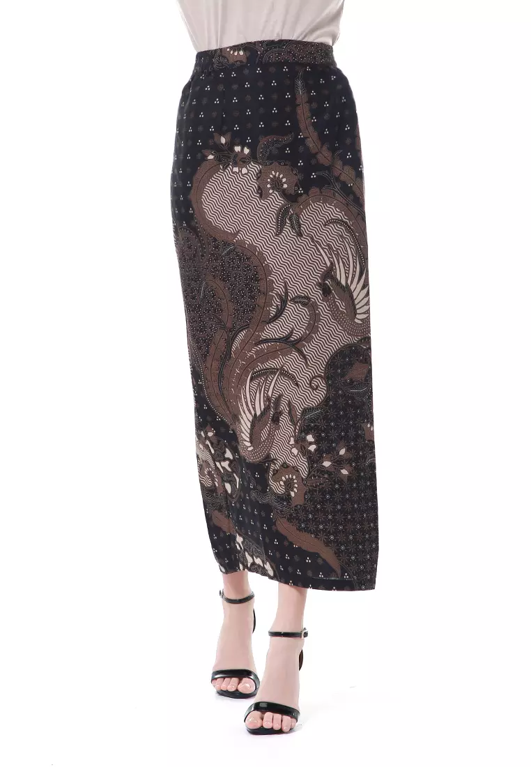 Yuvika Long Rok Bawahan Wanita Motif Batik Premium Quality - Brownie