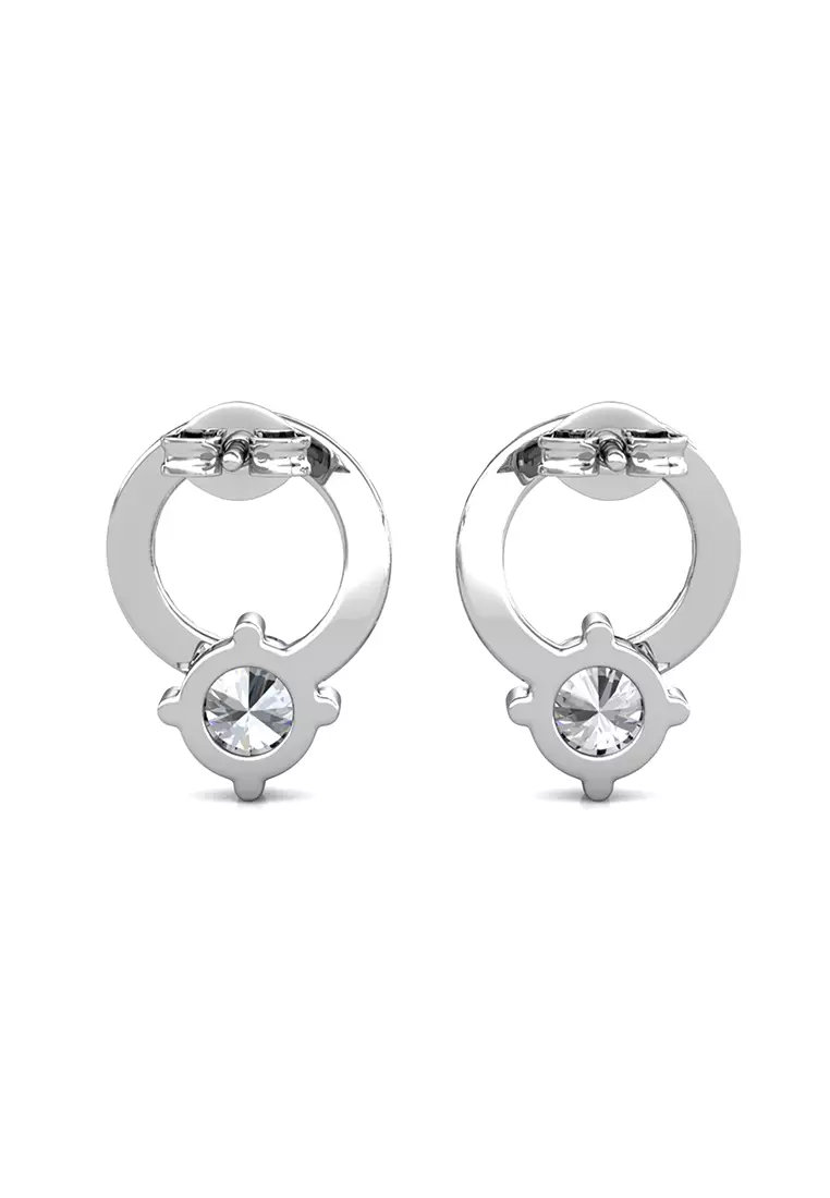 Berlian Moissanite Le Rond Earring [GRA CERTIFICATE MOISSANITE DIAMOND] - Anting 0.6 CT Moissanite Diamond 925 Silver Celesta by Her Jewellery