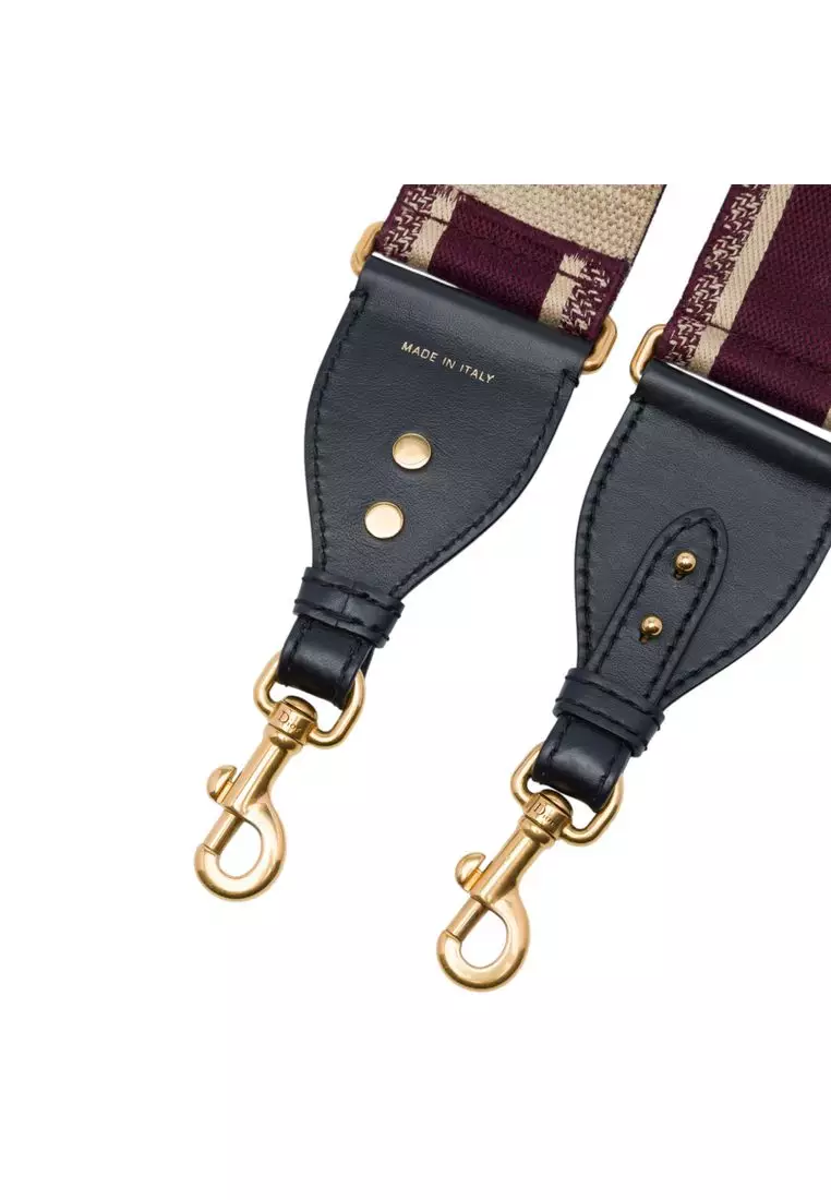 Pre-Loved Dior Canvas Logo Embroidered Shoulder Strap