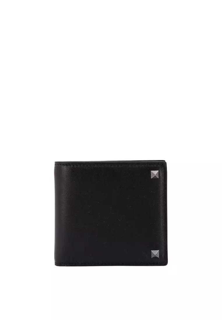 Valentino garavani vlogo soft sales grain leather flap wallet
