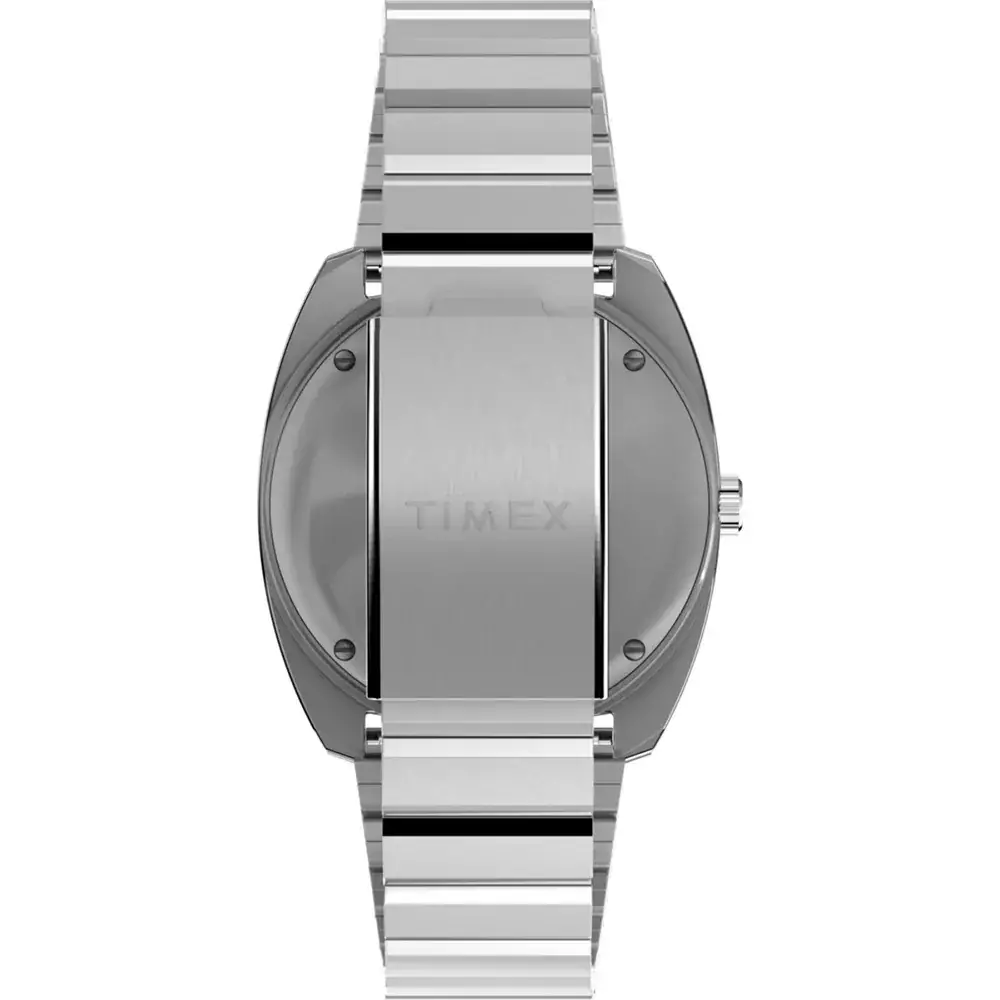 Jam Tangan Pria Timex Q 1975 Enigma Reissue Blue Dial Stainless Steel Strap TW2W59800VS Original