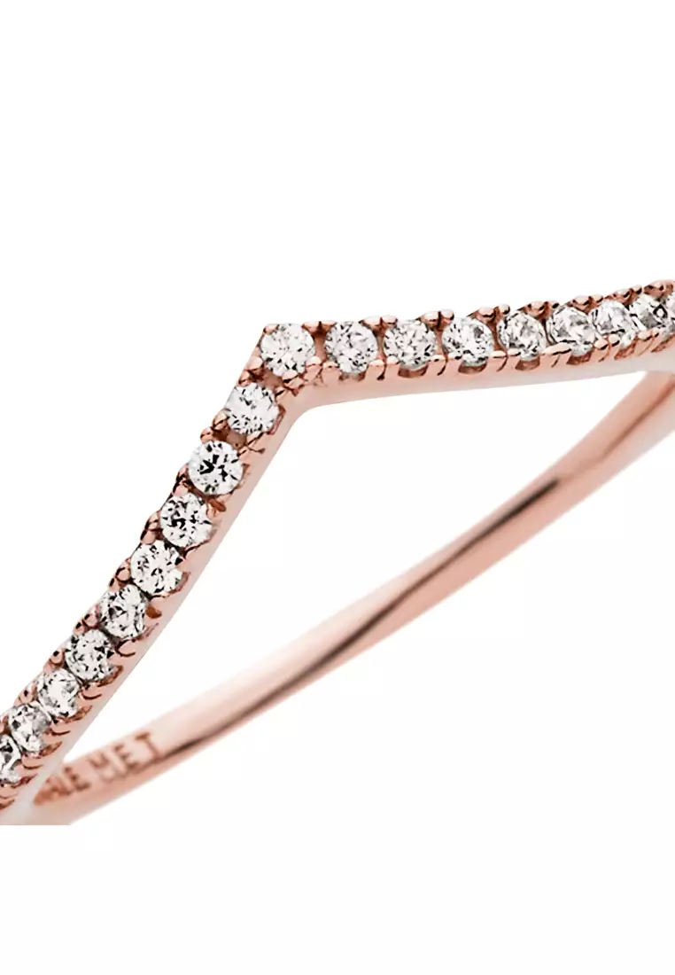 Sparkling Wishbone Ring