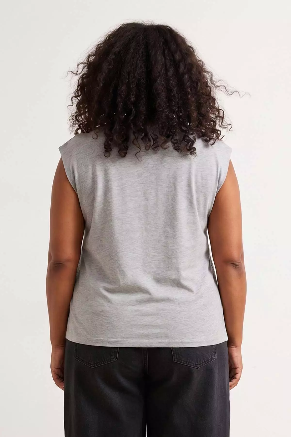 Black-Grey 2-Pack Oversize Fit Basic Plus Size T-Shirt Tbbss26Bf00030