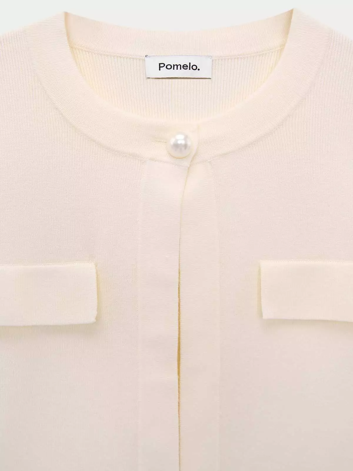 Pomelo - Cardigan Wanita - One-Button Knit Cardigan - Ivory