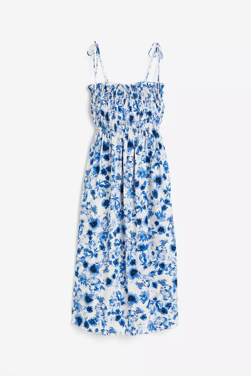 Smocked-detail dress