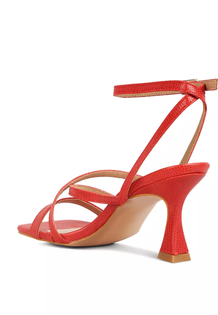 Red 3 store strap heels