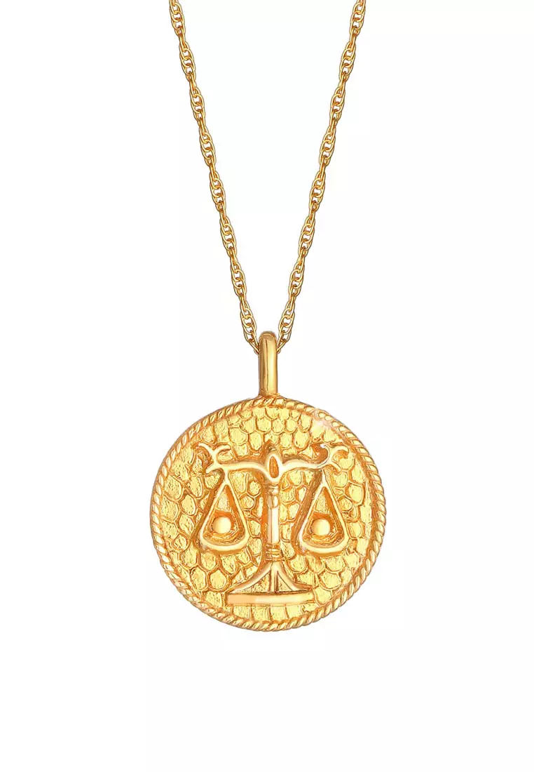 Zodiac Sign Libra Gold Plated Necklace