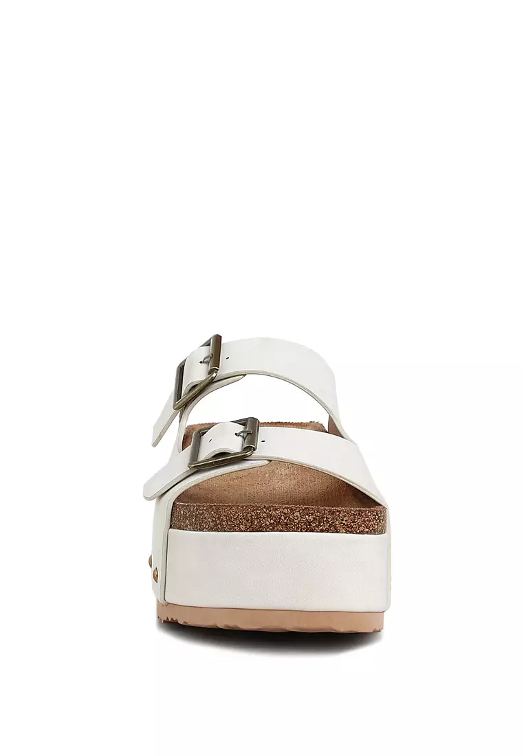 Studded Faux Leather Slip-On In Off-White