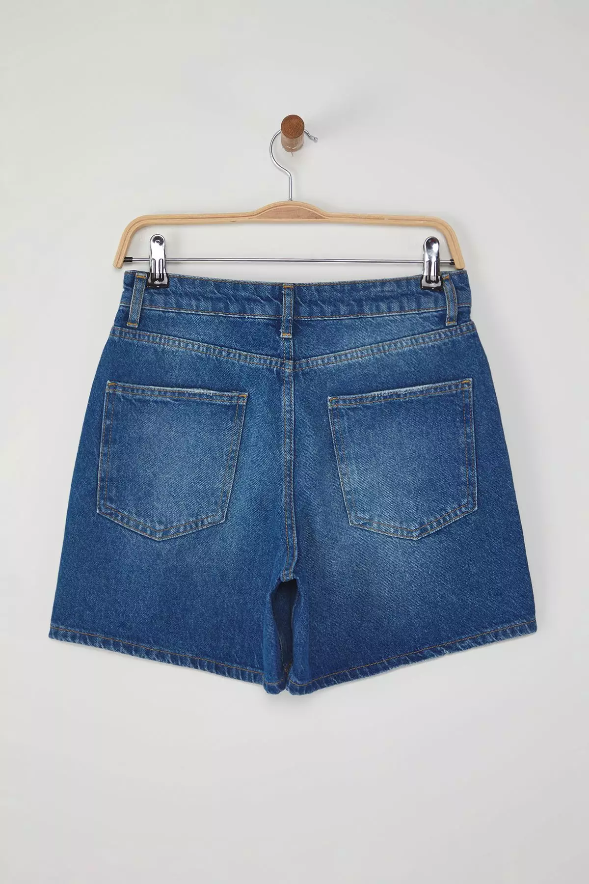 Blue High Waist City Boy Denim Shorts TWOSS25SR00172