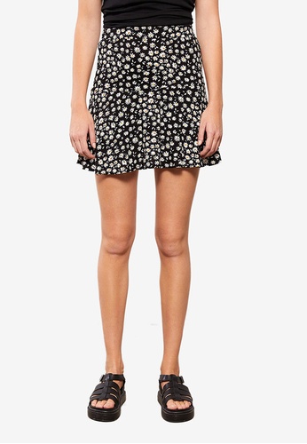 LC WAIKIKI black Floral Viscose Skirt 34886AA4B5D813GS_1