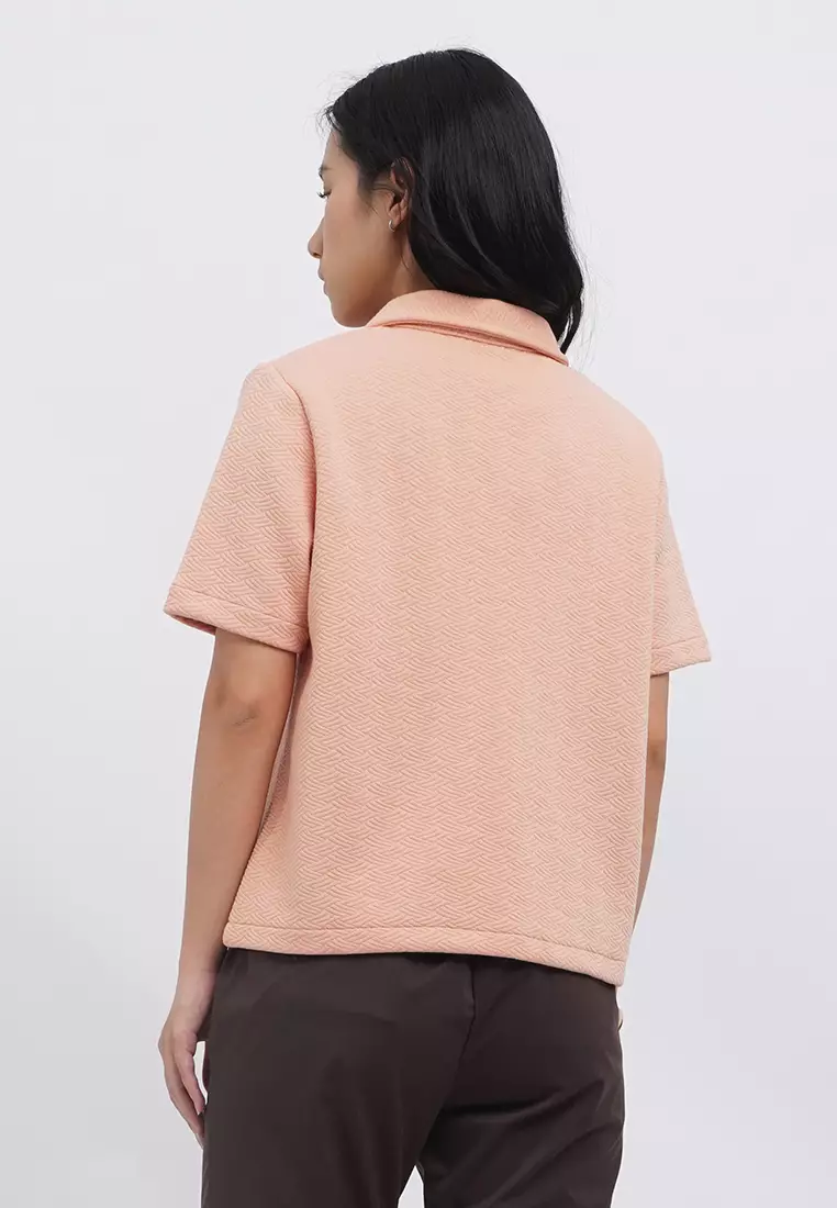 Short Sleeve Jacquard Knit Top