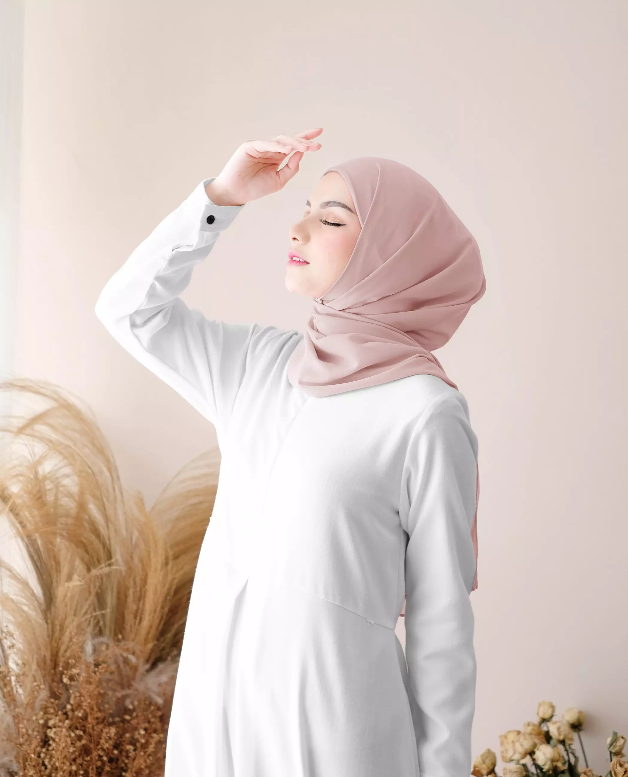 Pashmina Inner Instan 2in1 Ceruty Baby Doll - Lotus Pink