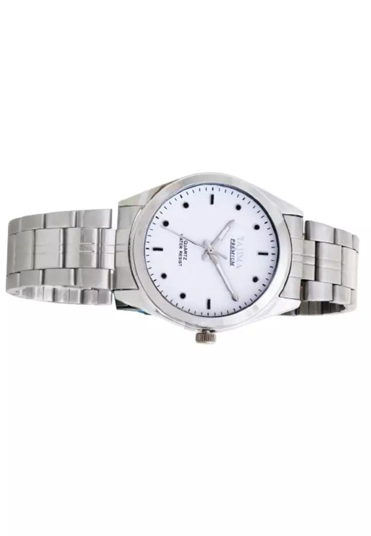 Jam Tangan Premium Pria 1856 Stainless Steel Water Resist ORIGINAL - Silver