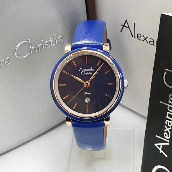 Alexandre Christie 2759 rosegold kulit biru cewek