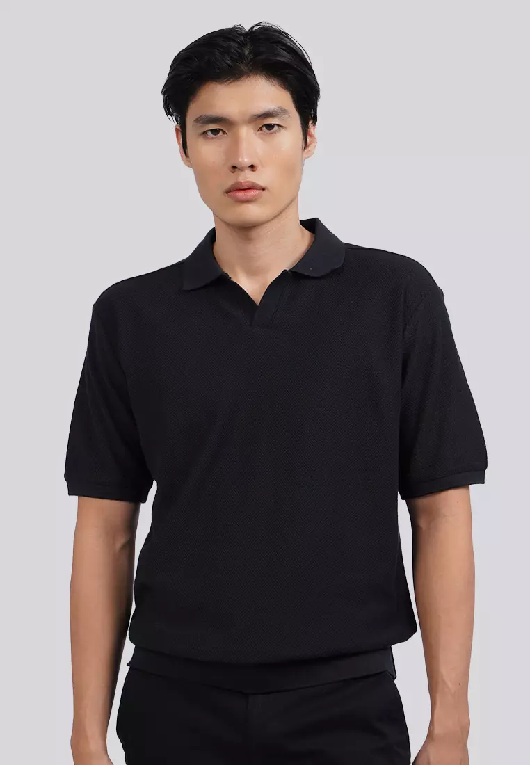 Two Tone Textured Polo Shirt
