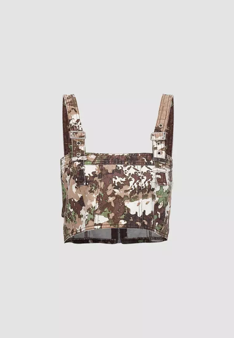 无袖袖一字领开襟衬衫