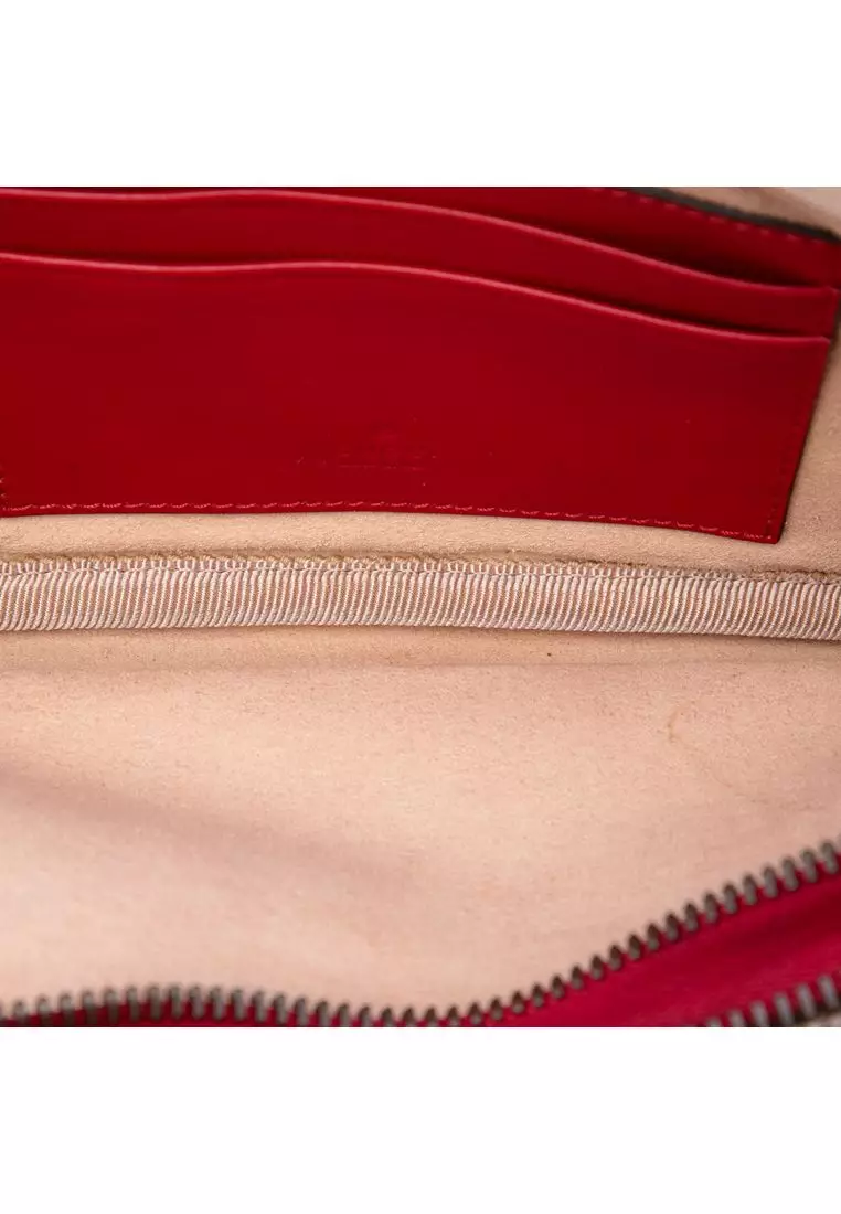 Pre-Loved Gucci Mini Calfskin Gg Marmont Triple Zip Crossbody