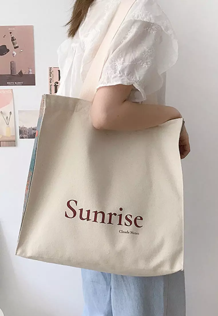 Sunrise Ooil Painting Printed Canvas Hand Bag CA072925