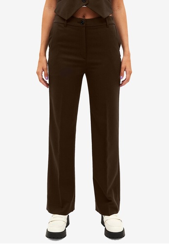 Monki brown Tailored Trousers 7D46BAA200CB87GS_1