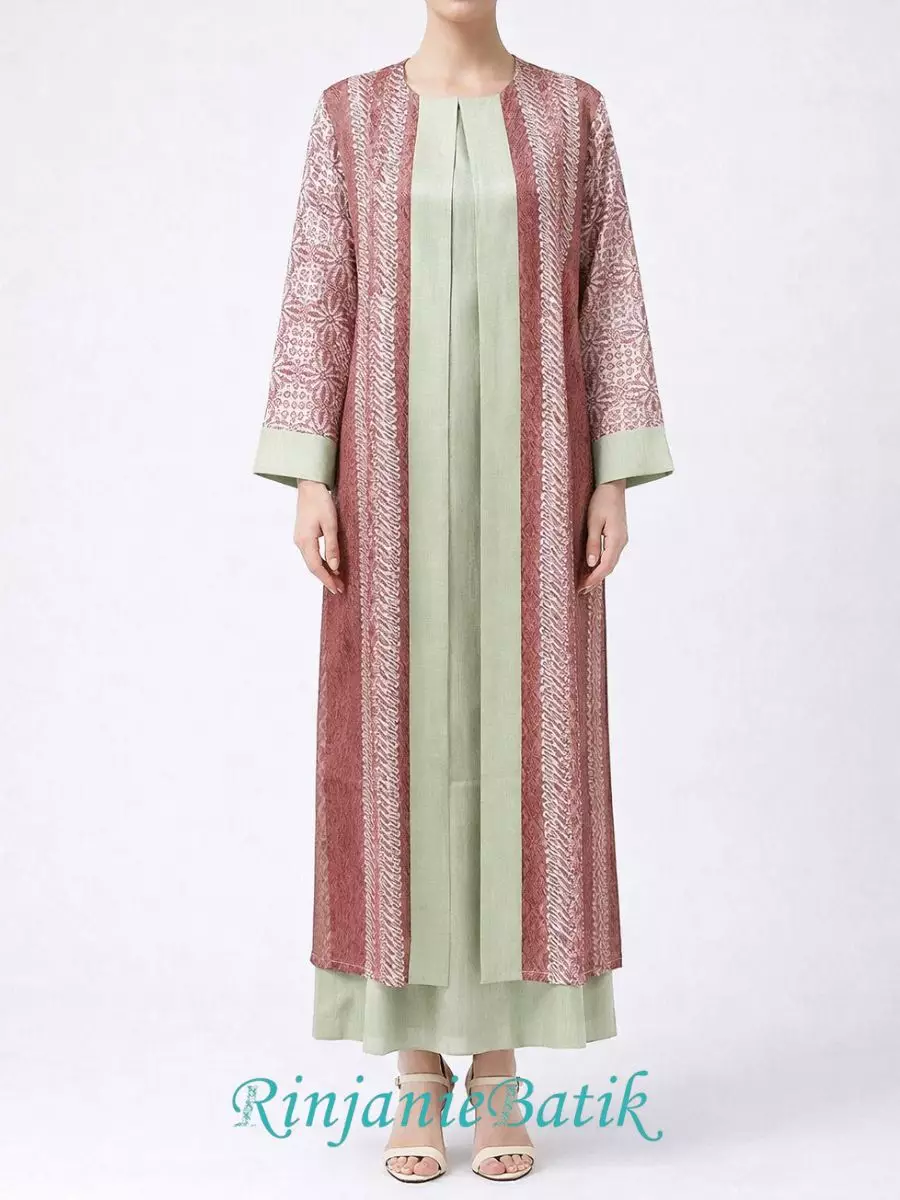 Rinjanie Batik - PDEU CR - Gamis Ramadhani Caramel - Batik Cap - Dress Raya