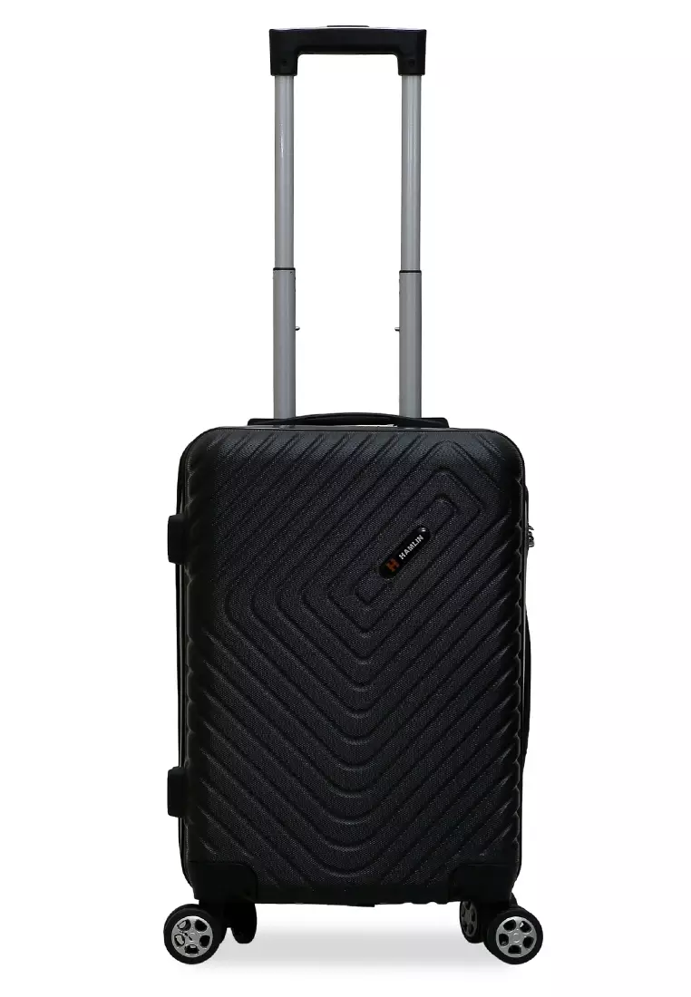 Carlton Koper Hardcase Unisex Size 20 Inch Uniqe Design Tas Travel Large Compartment Material ABS+PVC Coated ORIGINAL - Black