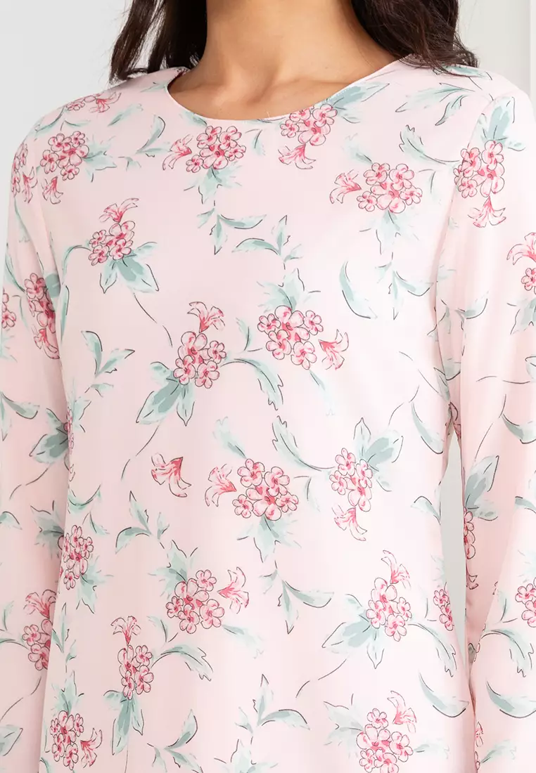 Charming Pink Ariel Kurung Princess Kembang Payung Skirt