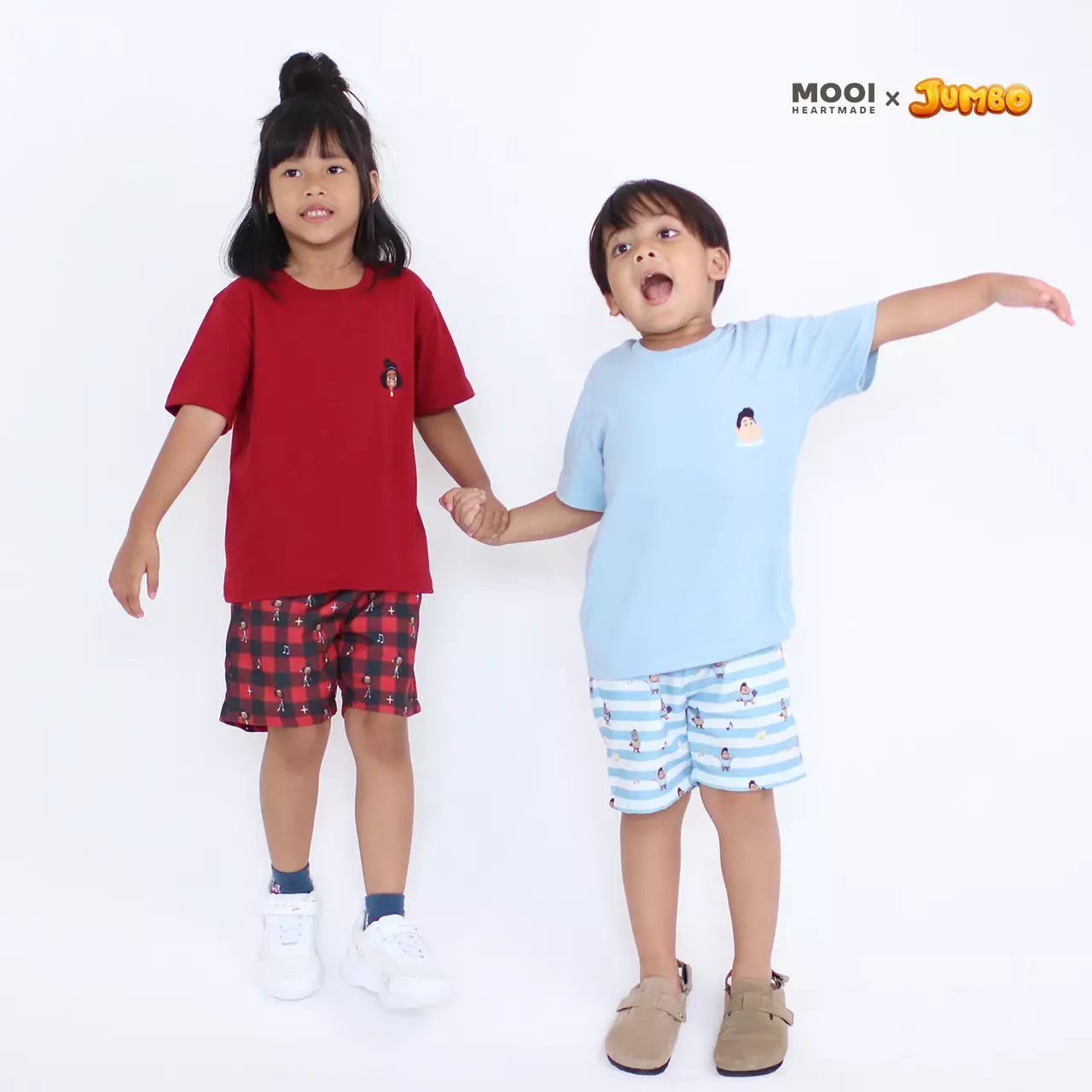 Mooi x Jumbo Setelan Anak T-Shirt Playset - Light Brown