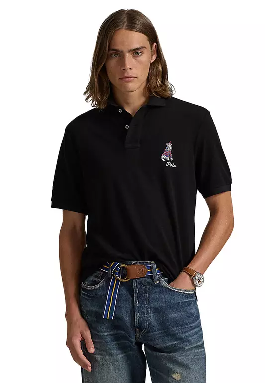 Classic Fit Dog-Embroidered Polo Shirt