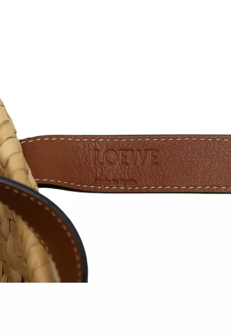 Pre-Loved Loewe Small Raffia Anagram Basket Tote
