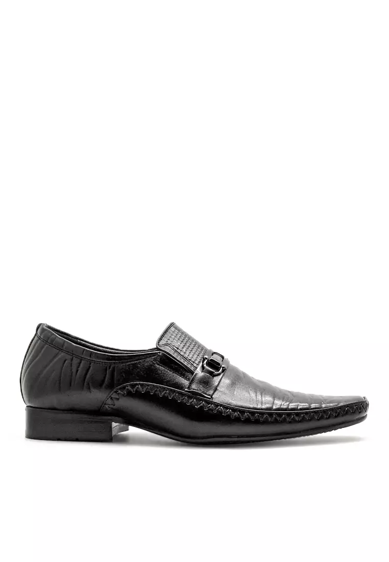 William Men Shoes Formal Pantofel Kulit Asli - Black