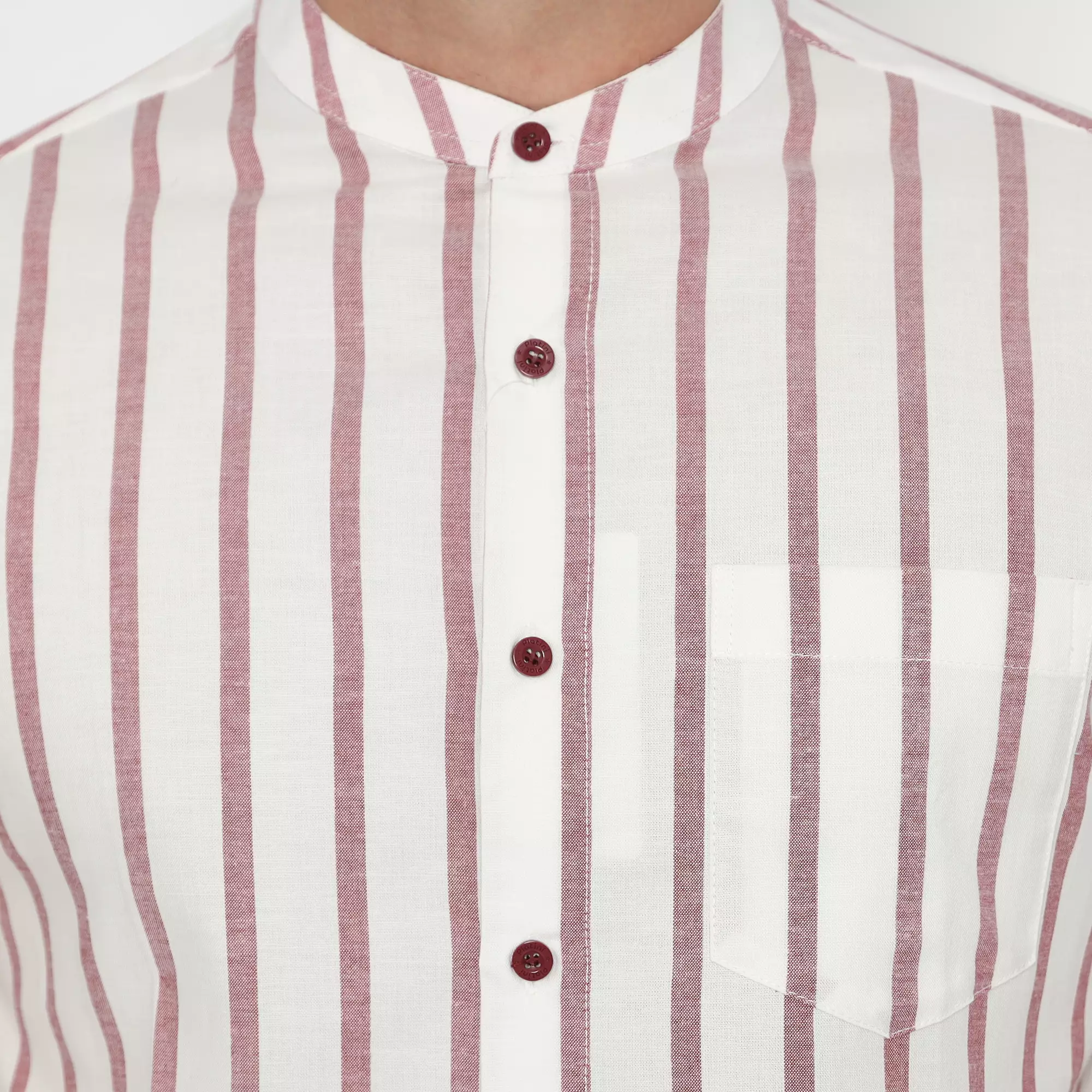 Platini Kemeja Shanghai Salur Pria Lengan Panjang Katun Maroon 961127