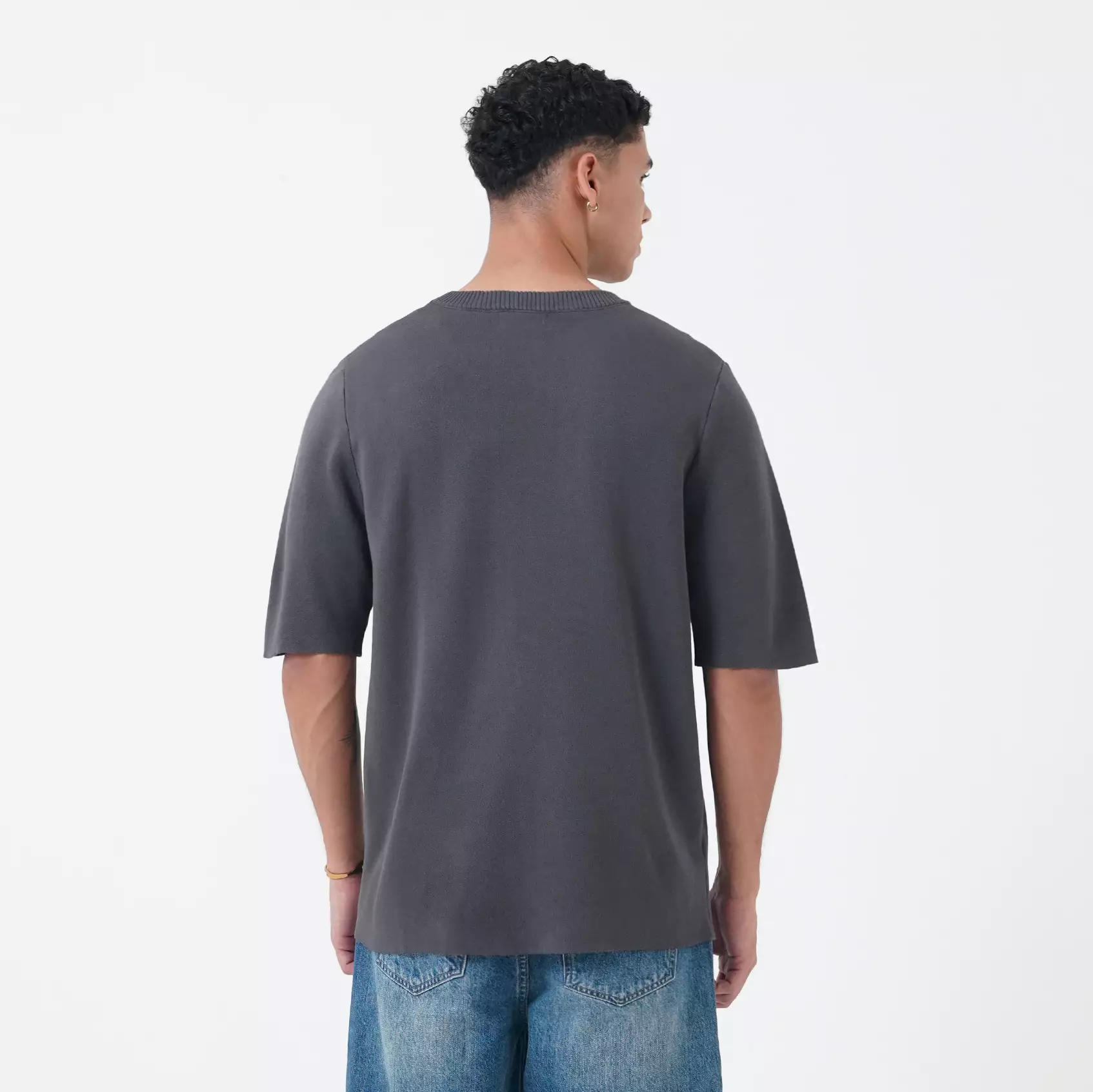 CELICUS Flat Knit T-Shirt I31000377C Dark Grey