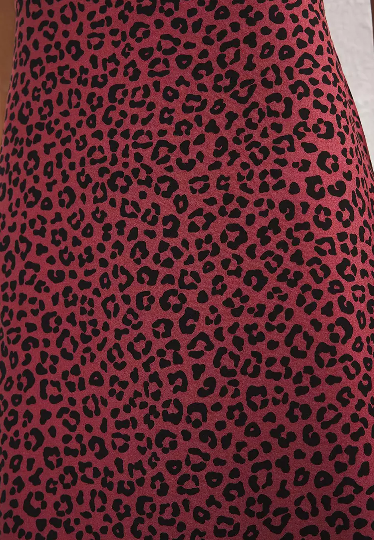 Patterned Woven Neck Tie Detail Beach Dress TBESS25EL00138