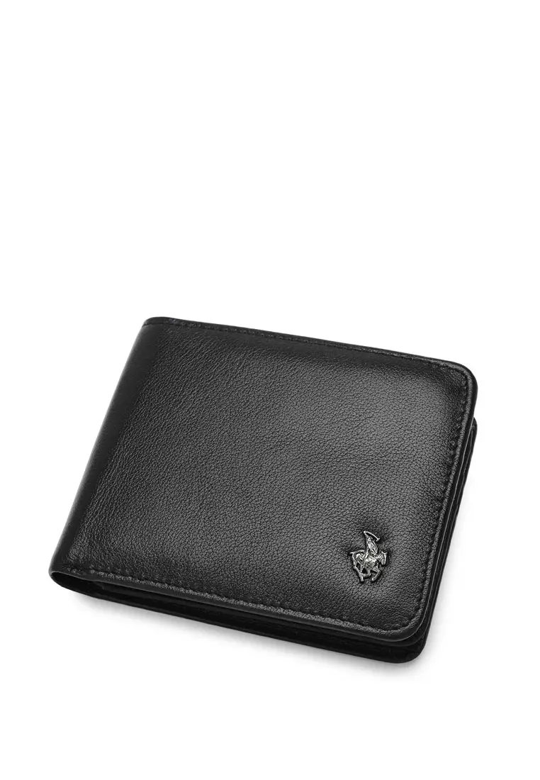 Men's Genuine Leather RFID Blocking Wallet - Black