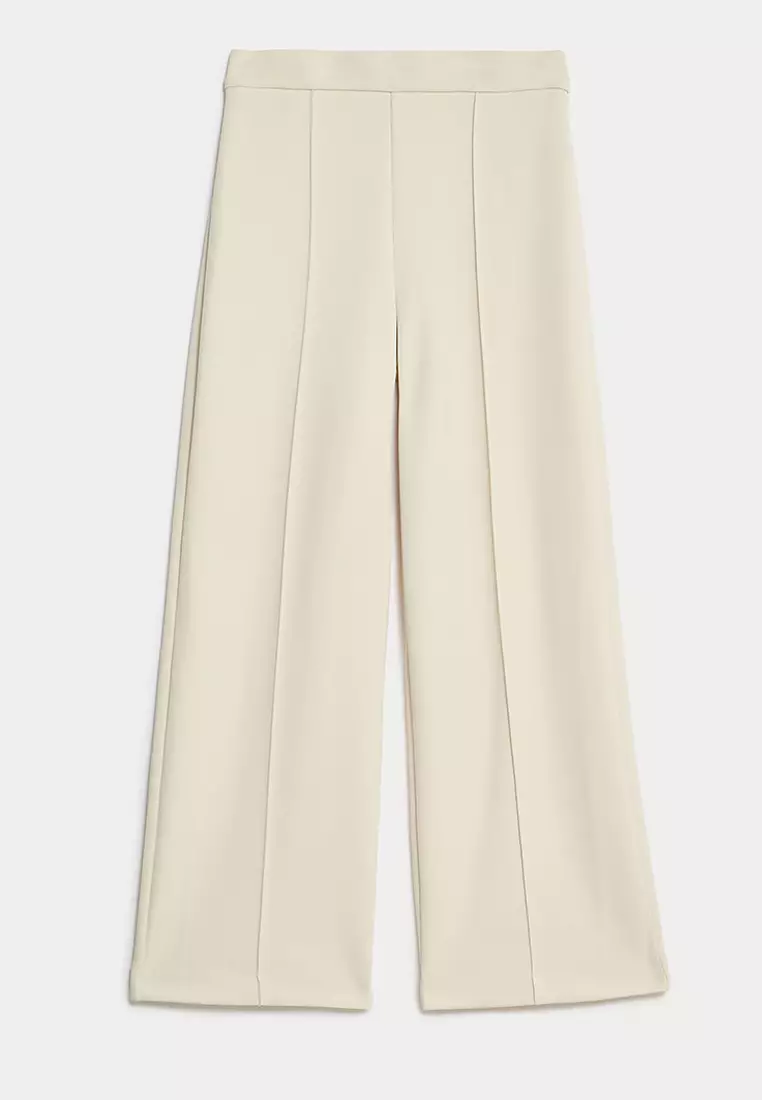 Jersey Elasticated Waist Wide Leg Trousers