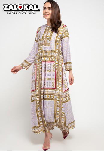 Alya Dress D by Covering Story Ungu  Lapak Baju 