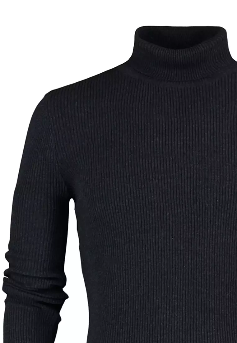 Slim Fit Turtleneck Corduroy Knit Sweater